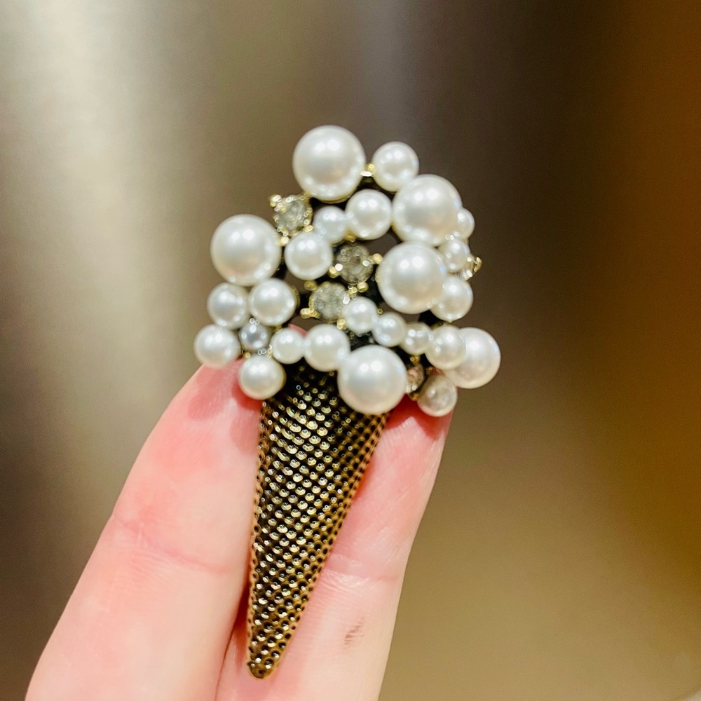 Ice cream cone brooch